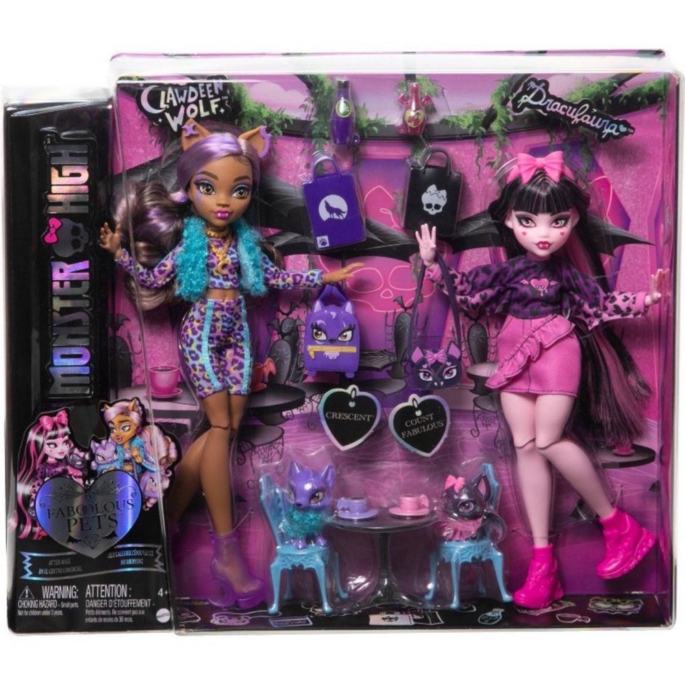 Monster high Faboolous Pets Draculaura & Clawdeen Wolf Dolls